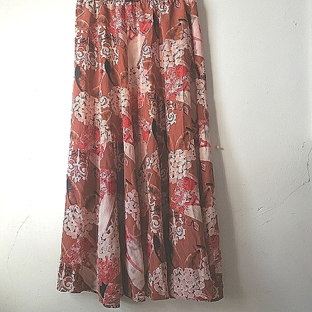 The Keith Anthony Collection Vintage/Y2K-90s Floral 100% Silk Skirt, Size M